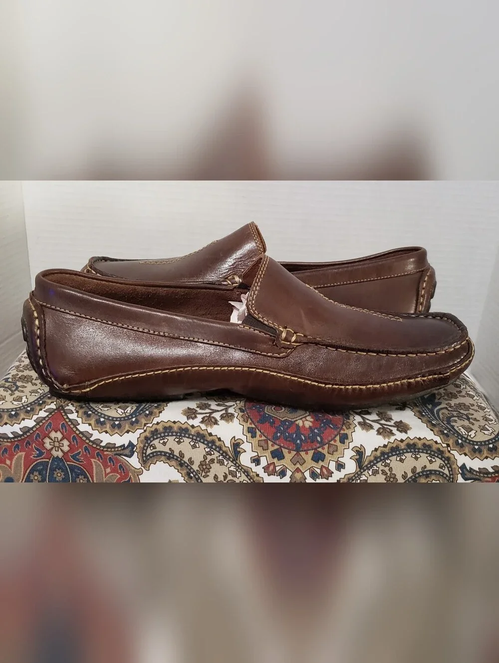 Clarks Mens Size 9M Penny Loafers Brown Leather Driving Mocs Shoes England